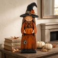 thumbnail image 4 of Halloween Witch Figurine, Vintage Wooden Witch Decor, Halloween Decorations Indoor, Rustic Farmhouse Mantel Decor for Bookshelf Tray Fall Retro Statues Gifts, 4 of 6