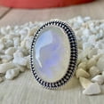 thumbnail image 4 of Handcrafted Rainbow Moonstone Statement Ring. made In 925 Sterling Silver. Boho Ring, White Stone Ring, Boho Jewelry, Gift For Her,....., 4 of 5