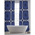 thumbnail image 5 of Retro Floral Art Sheer Curtains 84 Inch Long 2 Panels, Blue Flowers Minimalist Classic Texture Light Filtering Rod Pocket Semi Sheer Curtains, Sheer Voile Drapes for Living Room Bedroom, 52"x84", 5 of 5