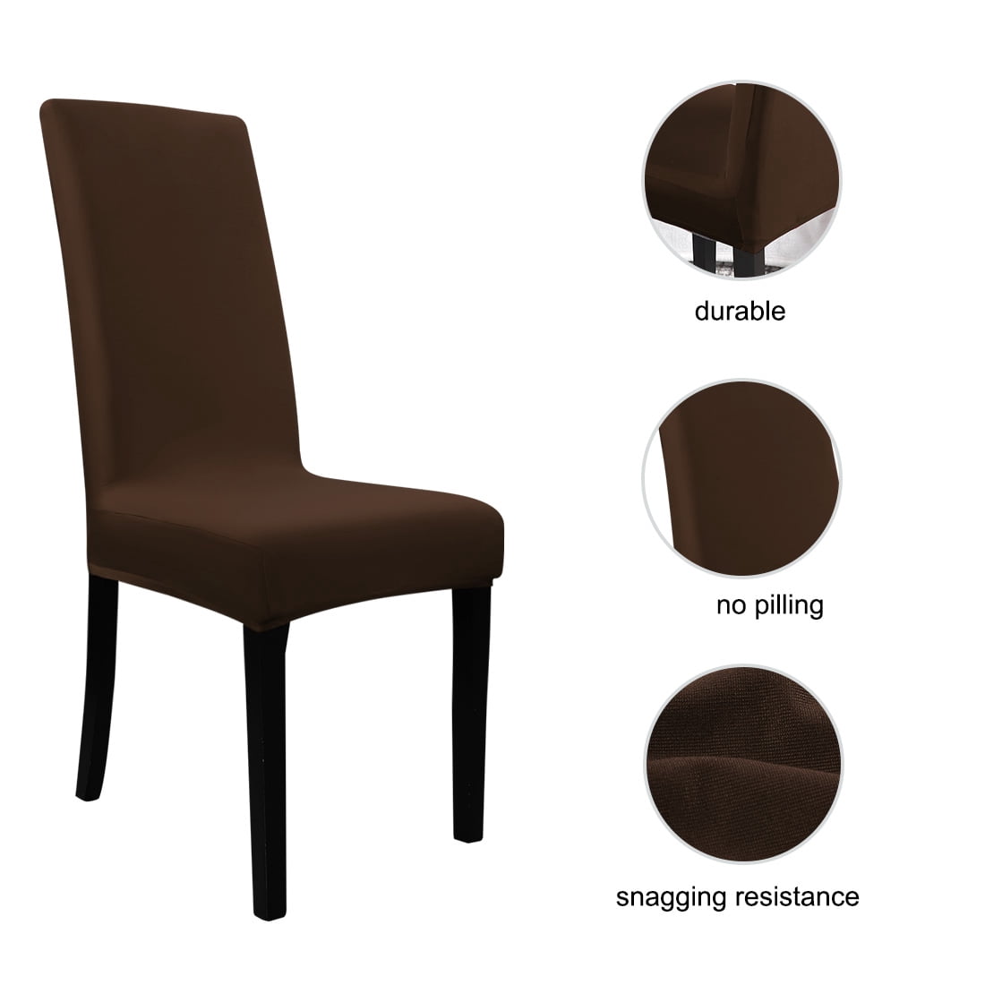 Unique Bargains Washable Stretch Chair Cover Dinning Room Removable Slipcovers Coffee Color