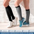 thumbnail image 5 of 3 Pairs Copper Compression Socks for Women & Men Circulation 15-20 mmhg - Better Blood Flow, Swelling, Best Support for Medical, Running, Nursing, 5 of 7