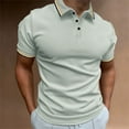 thumbnail image 2 of Gubotare Men's Casual Polo Shirts Classic Button Basic Short Sleeve Shirt Solid Color Tees Golf Stylish Tops (Grey,S), 2 of 3