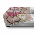 thumbnail image 3 of Gender Reveal Soft Flannel Fleece Blanket, Greeting for New Infant Puppy Dog and Baby Carriage Pastel Colors, Cozy Plush for Indoor and Outdoor Use, 70" x 90", Pale Yellow and Pink, by Ambesonne, 3 of 6