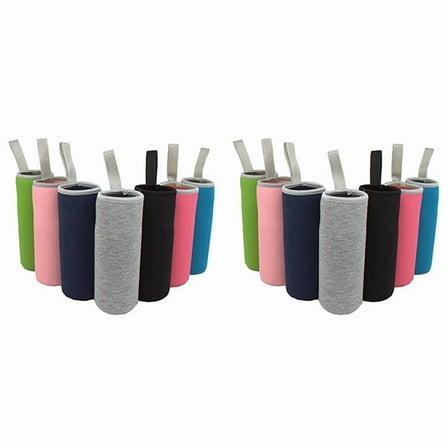 14 Pack Glass Water Bottle Sleeve 12 Oz - 19 Neoprene Insulated Drink Covers Carrier, Multi-Color