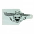 thumbnail image 1 of Anchor Cutting Board, Skull with Anchor and Eagle Wings Freedom Devil Sea Hunter Skeleton Myth Graphic, Tempered Glass Cutting and Serving Board, Wine Bottle Shape, Grey White, by Ambesonne, 1 of 1