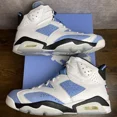 thumbnail image 4 of Ni - ke Jordan 6 Retro Mid UNC Home Size 10.5 CT8529-410 Blue White Men’s Sneakers Rare, 4 of 5