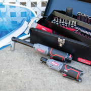 Hyper Tough 12V Max* Lithium-Ion 3/8-inch Cordless Extended Reach Ratchet with 1.5Ah Battery and Charger, New