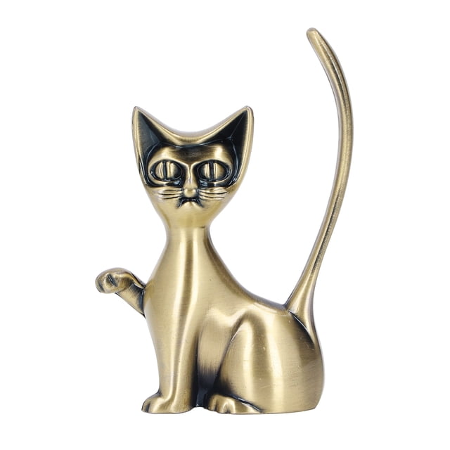 Soporte para anillos de Dios Gato, diseño de Dios Gato, aleación de zinc, resistente, duradero, estilo retro, organizador de anillos para joyas.