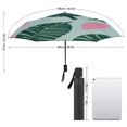 thumbnail image 2 of Tropical Leaf Print Pattern Rain Umbrella Sun Protection Sun Umbrella Parasol Folding Umbrella Black Glue, 2 of 9