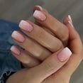 thumbnail image 1 of Uñas postizas francesas cuadradas y cortas, 24 piezas, puntas de uñas postizas con diseño de uñas adhesivas, juego de accesorios de Arte de uñas de cobertura completa, 1 of 4