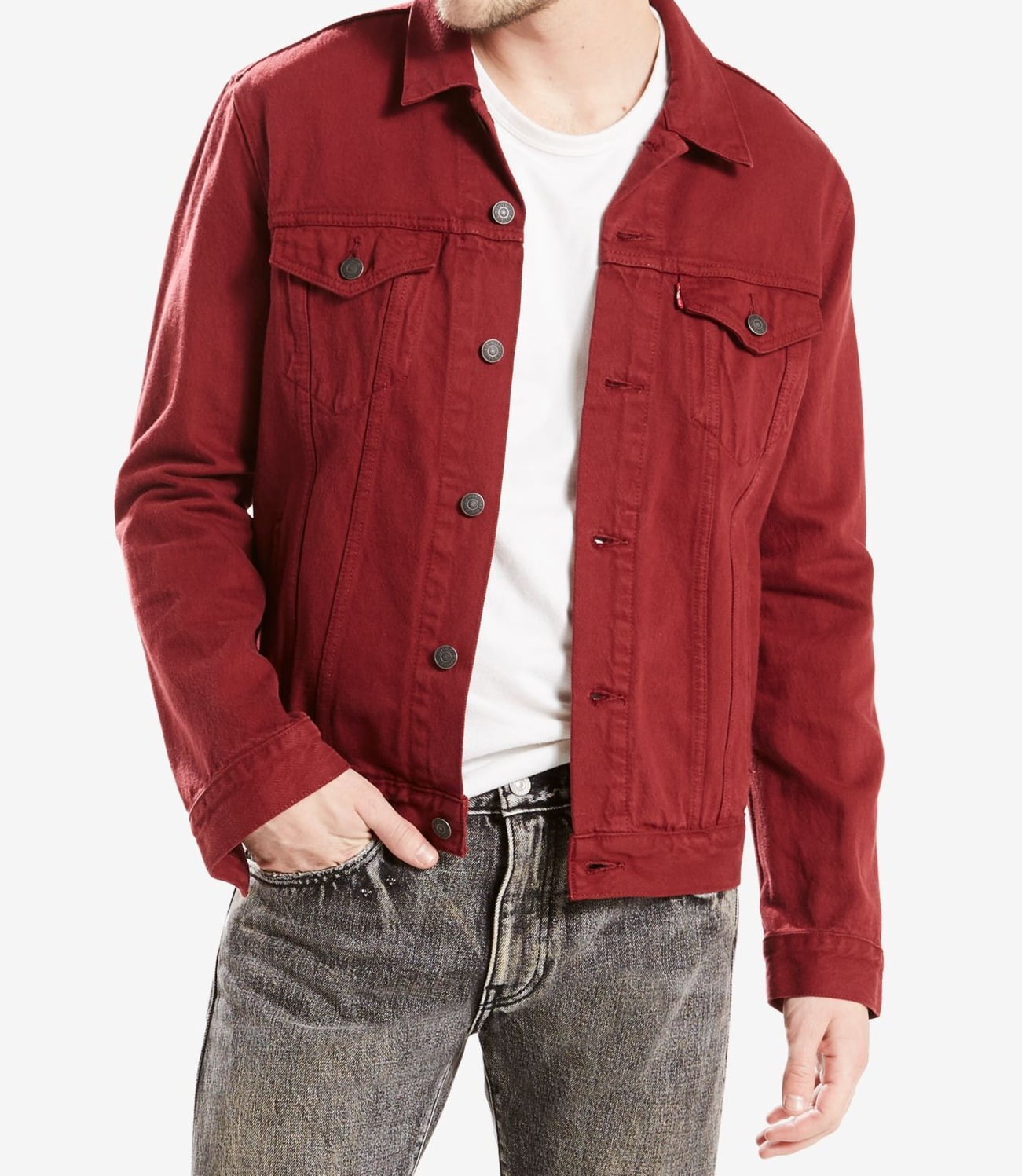 Levi's red denim store jacket mens