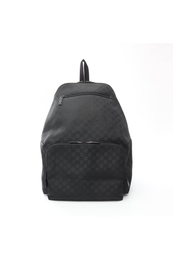 Pre-Owned Gucci GG pattern backpack/handbag, nylon and leather, men's women's, black, 179606