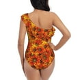 thumbnail image 6 of Yiaed Sunflower4 Print Women One Piece Swimsuits Tummy Control One Shoulder Bathing Suits Pattern Ruffle Swimwear-Small, 6 of 8