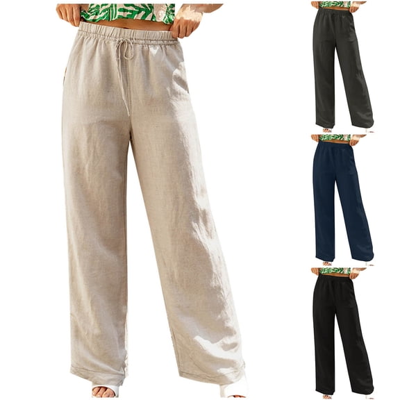Antinious Wide Leg Sweatpants Women Solid Mid Waist Pocket Casual Silm Travel Pants,Fall Winter Trousers Pants for Women,Travel Pants Women,L,