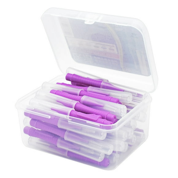 Seitruly 40 Uds cepillo interdental cabeza cepillos de herramienta de higiene bucal interior de mano hogar viajes vacaciones púrpura Type2 NO2