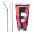 thumbnail image 1 of Taza térmica duradera de acero inoxidable 304 con tapa y pajita con temática del equipo de fútbol de Bengals Taza térmica de acero inoxidable de 20 oz Taza para automóvil Adecuada para bebidas frías, 1 of 8