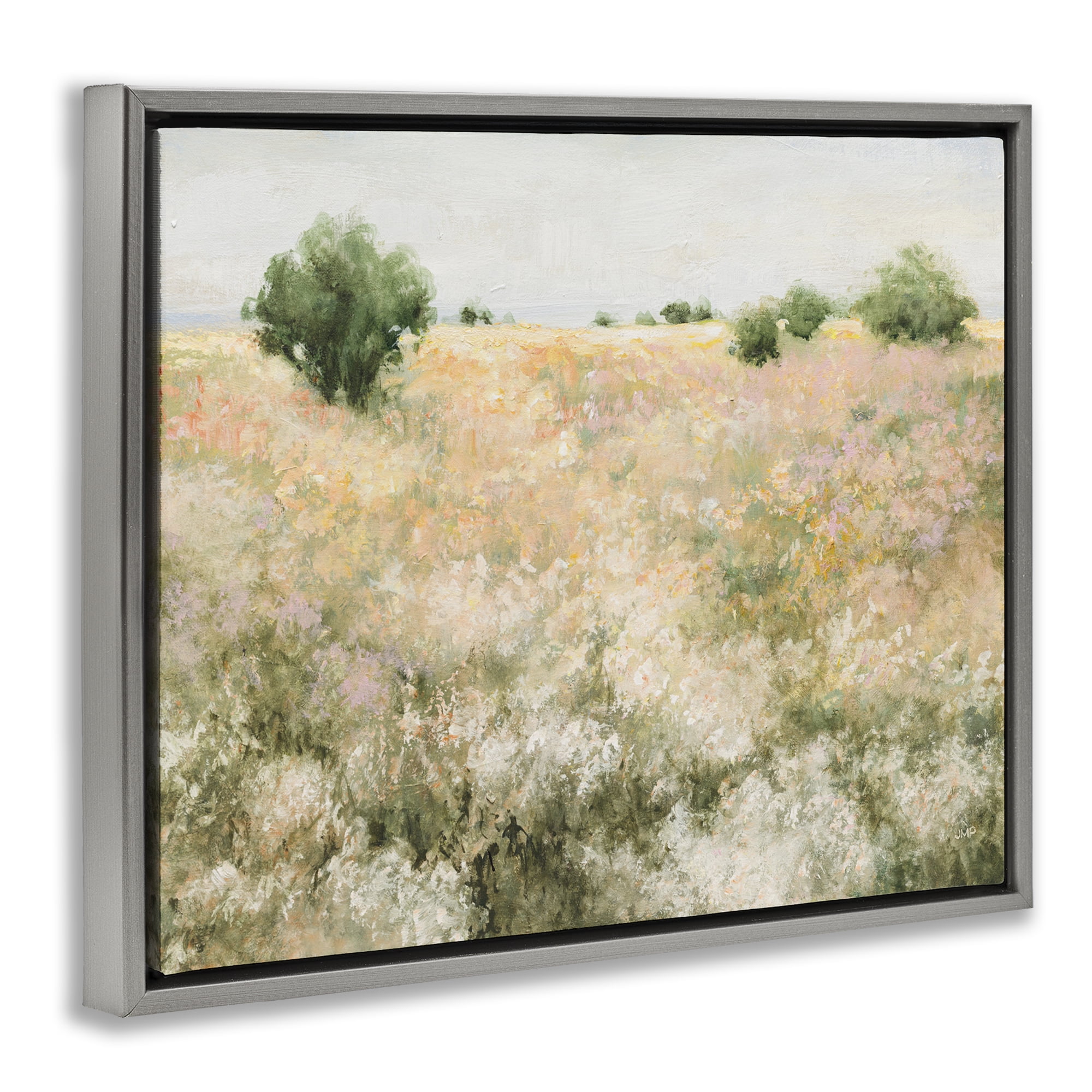 Stupell Industries Pastoral Freedom Field Gray Framed Floater Canvas Wall Art, design by Julia Purinton