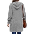 thumbnail image 6 of Hurxie Women's Zip Up Hoodies Oversized Fleece Long Tunic Sweatshirts Casual Long Sleeve Fall Hoodie Jacket Coat Gray,S, 6 of 6