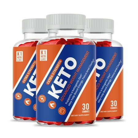 K1 Life Keto ACV Gummies, Maximum Strength Formula (3 Pack)