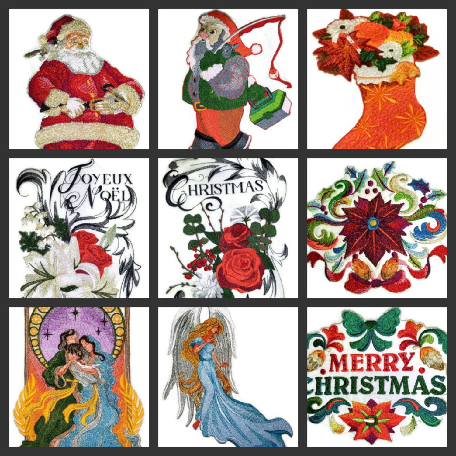 BeyondVision Merry Christmas [Santa On Laptop ] Embroidered Iron on/Sew patch [4.3" 3.5"]