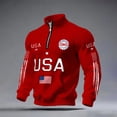 thumbnail image 2 of Dwelliawo 1/4 Zip Men's Usa Flag Waffle Sweatshirts 250th Anniversary 1776-2026 Usa Flag Patriotic Graphic Anniversary Sweatshirt Muscle Lightweight Shirt Sweatshirts Red S, 2 of 3