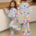 thumbnail image 4 of Grblisyd Outfits for Girls Crew Neck Long Sleeve Cute Stationery Print Sweatshirt and Flare Pants Set Kids 2 Piece Back to School Outfits, 4 of 6