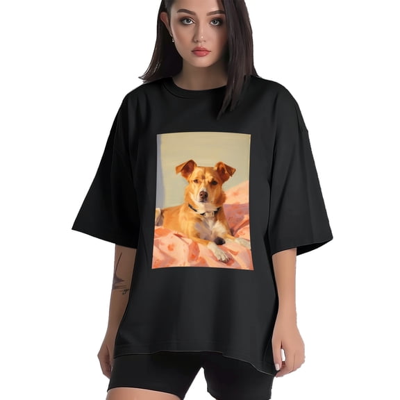 Plus Size Shirt for Women Black Tops for Women Short Sleeves Shirt for Women Dog T Shirt Crewneck Shirt for Women XS