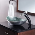 thumbnail image 3 of Novatto ARGENTO TIG-7032-8031ORB Fluorescent Silver Foil Painted Glass Vessel Sink, Oil Rubbed Bronze Pop-Up Drain, Mounting Ring, 3 of 4