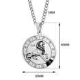 thumbnail image 2 of PAURO Men's Stainless Steel Engraved Round Coin Zodiac Sign Constellations Pendant Necklace Creative Jewelry Cancer, 2 of 5