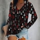 thumbnail image 1 of ICHUANYI Liquidación Mujer Moda Navidad Impreso Camiseta Mangas Blusa Cuello V Casual Tops ICHUANYI WER202308233268, 1 of 5