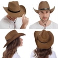 thumbnail image 7 of EINSKEY Straw Cowboy Hat for Men & Women, Western Cowgirl Hat with Shapeable Wide Brim, Adjustable Sun Hat for Summer Beach - Brown, 7 of 7
