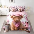 thumbnail image 3 of Homewish Kawaii Rustic Cow Twin Bedding Sets 7-Piece, Western Cowgirl Cowboy Bedding Comforter Set, Farmhouse Cabin Reversible Sheet Sets, Super Cozy Room Decor, 3 of 8