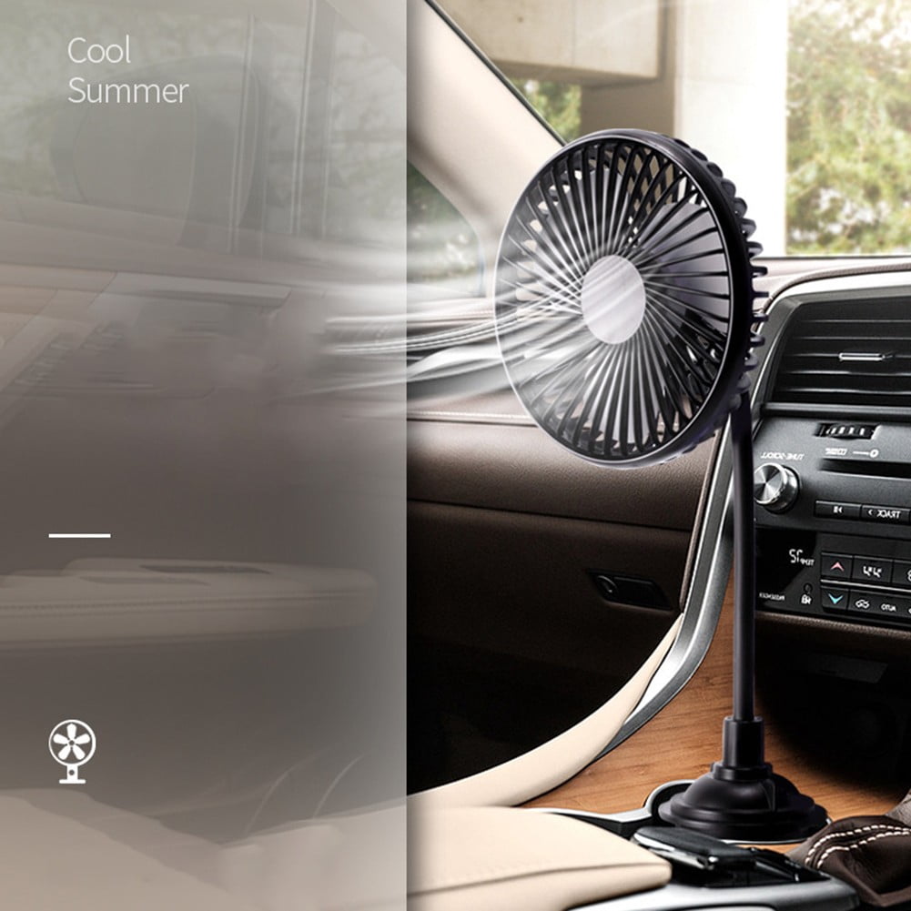 For 360° Rotatable Usb Car Cooling Fan With Adjustable 3-Speed, Portable And