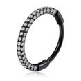 thumbnail image 1 of VOLALO Titanium Triple Sided Micro Gem Hinged Nose Hoop Beauty Mark Jewelry, 1 of 7