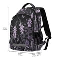 thumbnail image 2 of FORMRS Kids School Backpack Elementary Student Unisex Travel Bookbag with Reflective Stripes, Light Purple Flowers, 2 of 7