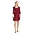 thumbnail image 4 of Time and Tru Women's Corduroy Dress with 3/4-Length Sleeves, Sizes XS-XXXL, 4 of 7