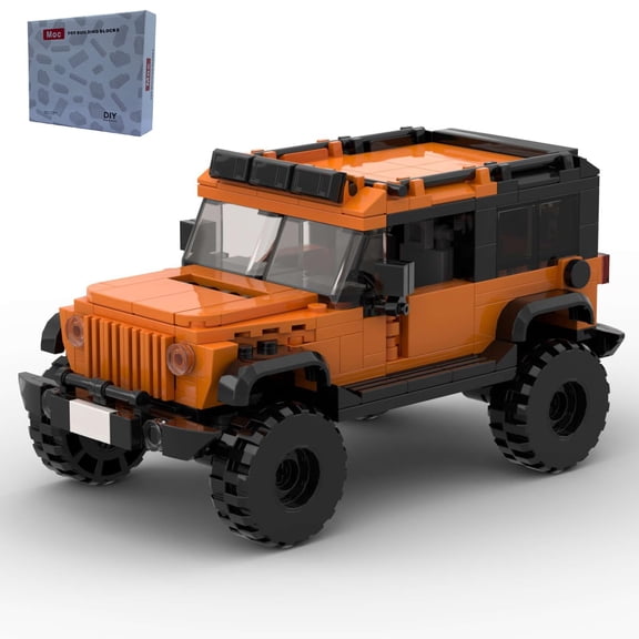 Orange SUV Sports Car ToyBuilding Set,Off-Road car Building Bricks MOC Building Blocks,DIY Vehicles for Kids and Adults(405PCS)