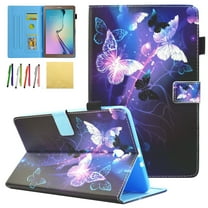Galaxy Tab E 9.6 Case - Allytech PU Leather Stand Case for Samsung Tab E Wi-Fi / Tab E Nook / Tab E Verizon 9.6-Inch Tablet (Fit SM-T560/T561/T565)(Will Not Fit T560NU/ T567V), Purple Butterfly