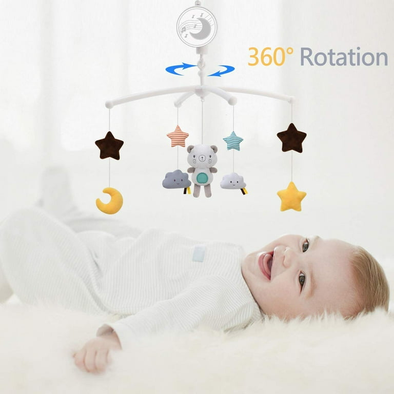 Baby bed top with hanging toys