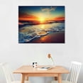 thumbnail image 2 of JRXY  Blue Ocean Seascape Canvas Prints Wall Art Sea Beach Pictures Sunset Waves Paintings for Living Room Bedroom Home Decorations Office Modern Framed Ready to Hang Artwork 20x16in, 2 of 4