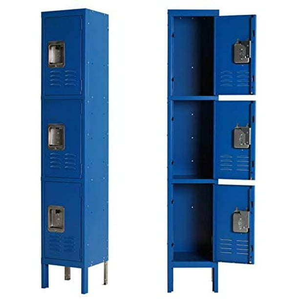 Metal Locker Steel Storage Locker with 3 Door 3 Tier Personal for Home ...