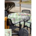 thumbnail image 4 of Outdoor Tablecloth with Umbrella Hole and Zipper, Happy Easter Square Table Cloth 60x60 Inch Waterproof Tablecloth, Cute Bunny Spring Flowers Butterfly Green Plaid Picnic Table Cover for Patio, 4 of 7