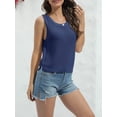 thumbnail image 2 of WomenRound Neck Crochet Hollow Out Sleeveless Casual Crop Knit Sweater Tank Tops, 2 of 5