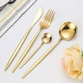 thumbnail image 5 of Stainless Steel Tableware - 4 Piece Set European Steak Fork and Spoon, Gold-Plated Western Cutlery for Dining, 5 of 5