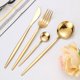 thumbnail image 5 of 4PCS Juego de cubiertos de acero inoxidable - Oro Diseño Europeo - Steak Tenedor Cuchara Cocina Comedor, 5 of 5