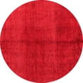 thumbnail image 1 of Ahgly Company Indoor Round Abstract Red Modern Area Rugs, 3' Round, 1 of 4
