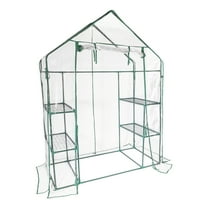Garden Elements Personal Plastic Indoor/Outdoor Standing Greenhouse for Seed Starting and Propagation, Frost Protection, Unvented, Clear, Medium, 56" x 29" x 77"
