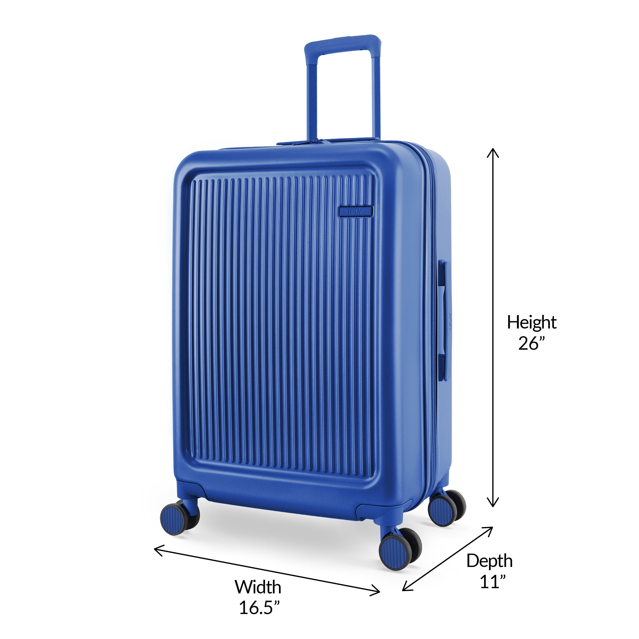 iFLY Roam 24" Medium Expandable Hardside Spinner Checked Luggage, Sapphire Blue