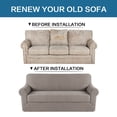 thumbnail image 3 of H.VERSAILTEX 2-Piece Jacquard Spandex Sofa Stretch Slipcover, Taupe, 3 of 7