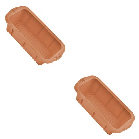 

2pcs Silicone Loaf Pan Rectangular French Toast Tray Non-stick Cake Bread Mold Reusable Baking Mould Pink